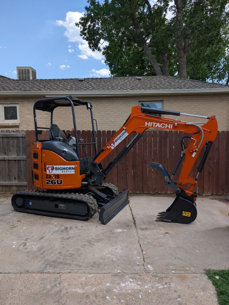6,000 lb mini excavator rental in Denver – Bighorn Rentals equipment